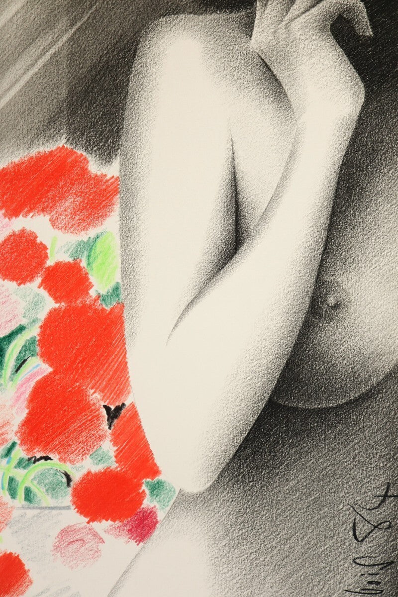 Jean Grard Dubois "Matinale" 1984 Original Color Pencil Drawing 50X65Cm Signed
