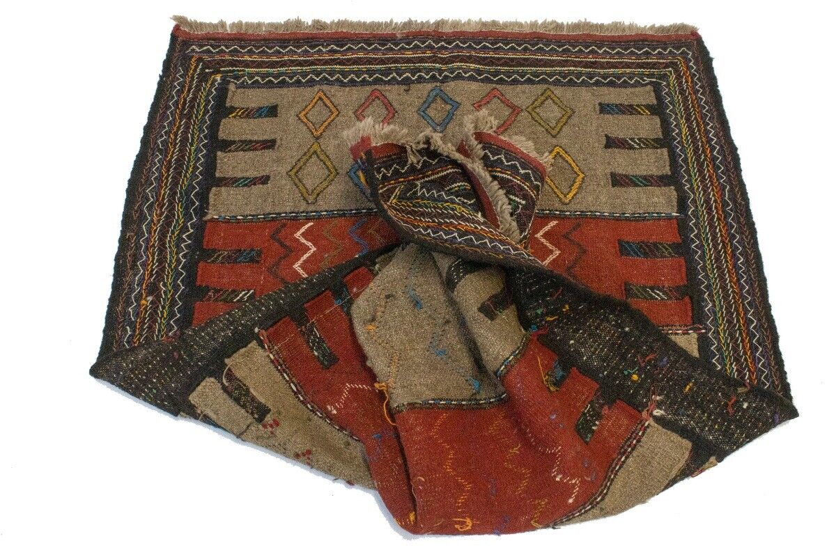 Tribal Sumak Herati Flat-Weave Oriental Rug Khaki