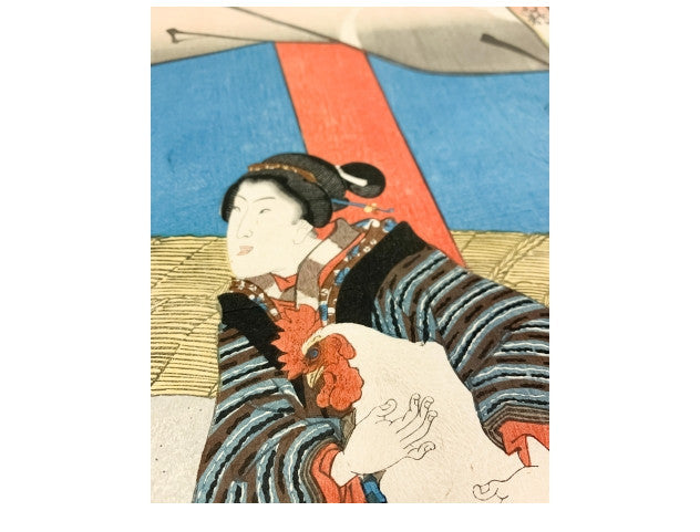 Kunisada Japan Woodblock Prints - 3 Beautiful Women Original Triptych Ukiyoe Edo
