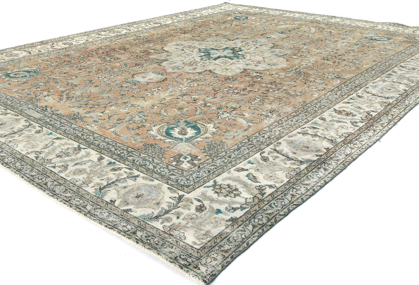 Semi-Antique Stone-Washed Oriental Rug Distressed