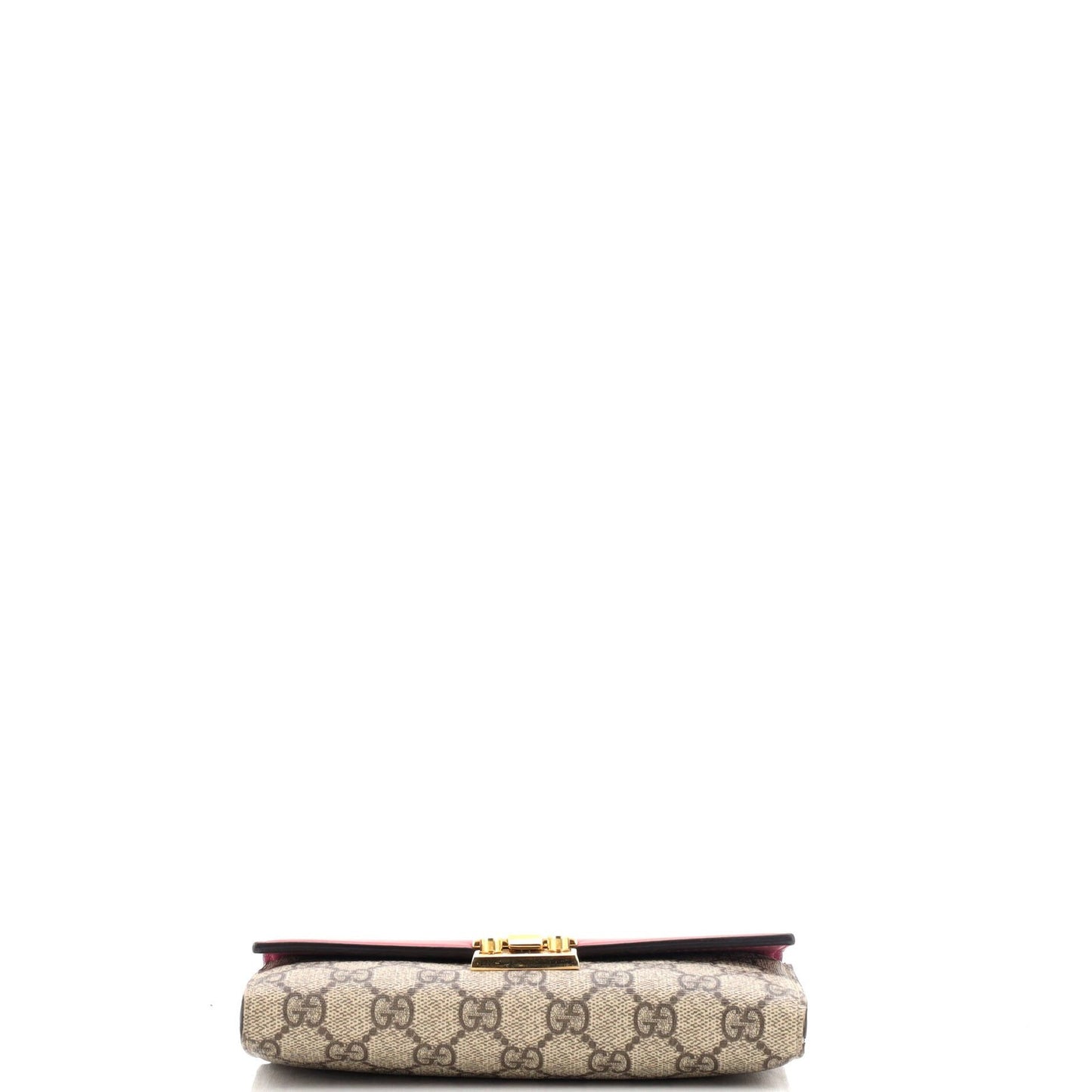 Gucci Padlock Continental Chain Wallet Gg Coated Canvas And Leather Long