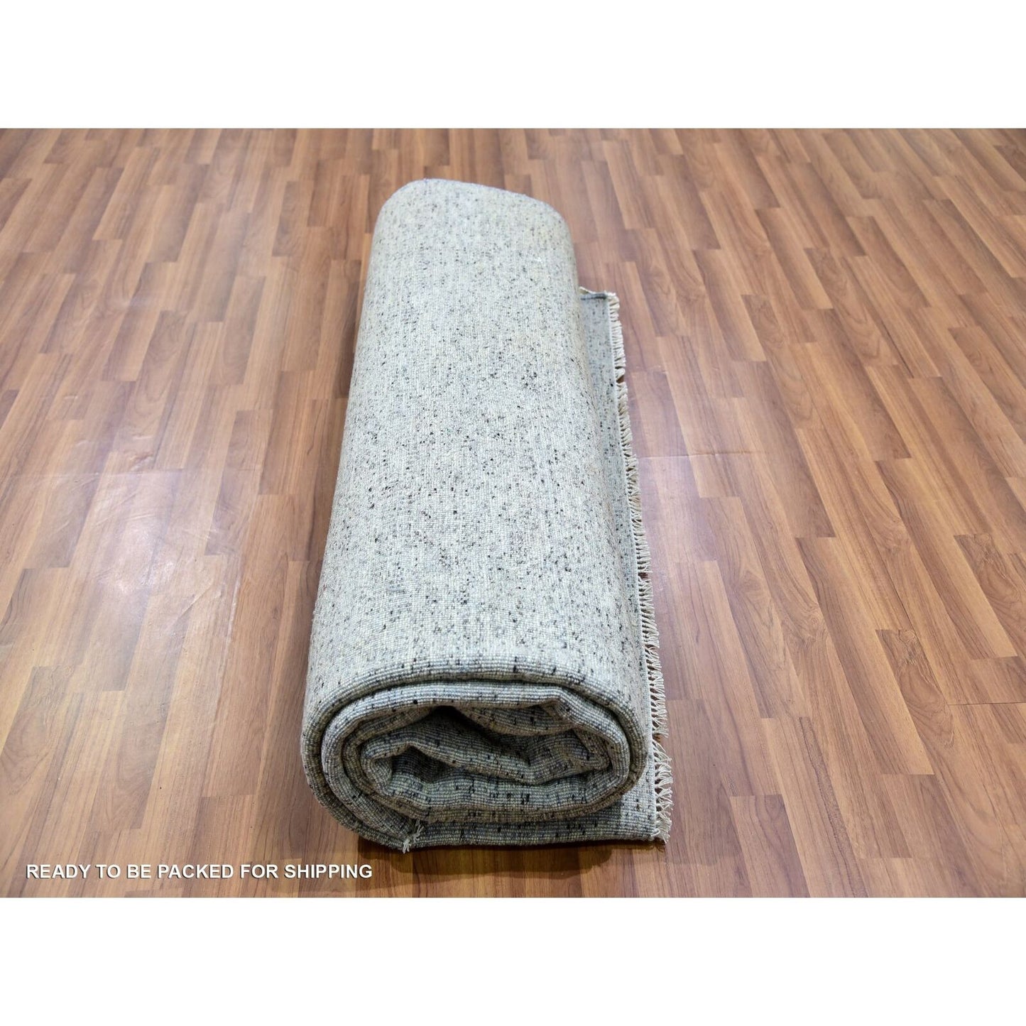 8'X10'2" Owl Gray Modern Grass Design Pure Wool Hand Knotted Rug