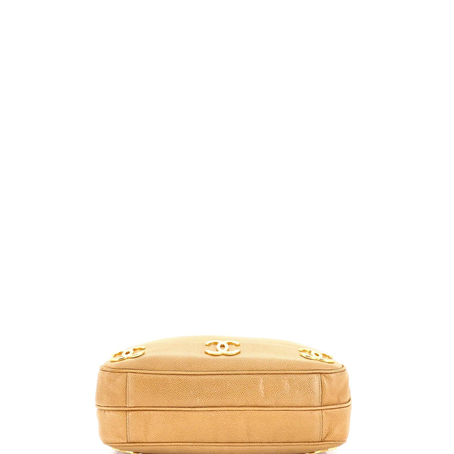 Chanel Vintage Metal Cc Shoulder Bag Caviar Small