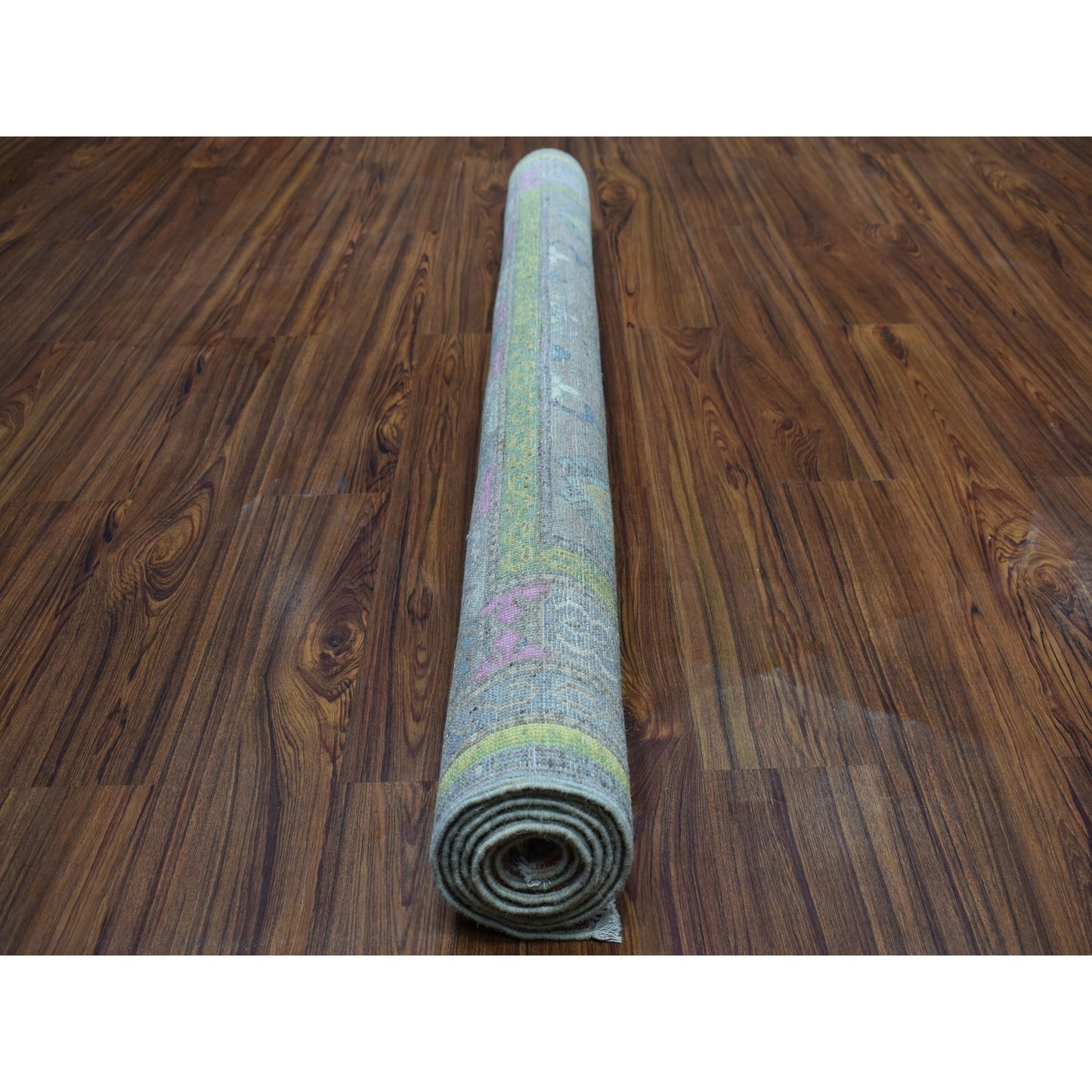 5'X6'6" Colorful Gray Fusion Kazak Pure Wool Hand Knotted Oriental Rug