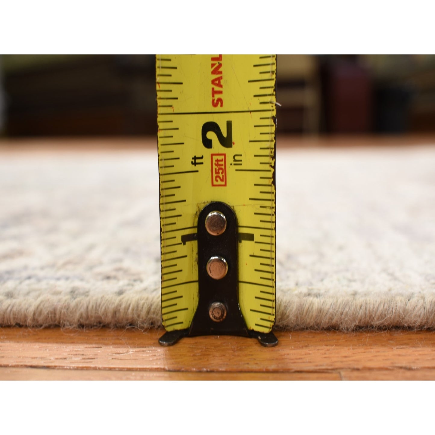 Rug 3'x5'2" White Silk with Wool Tebraz Vase Design Hand Knotted