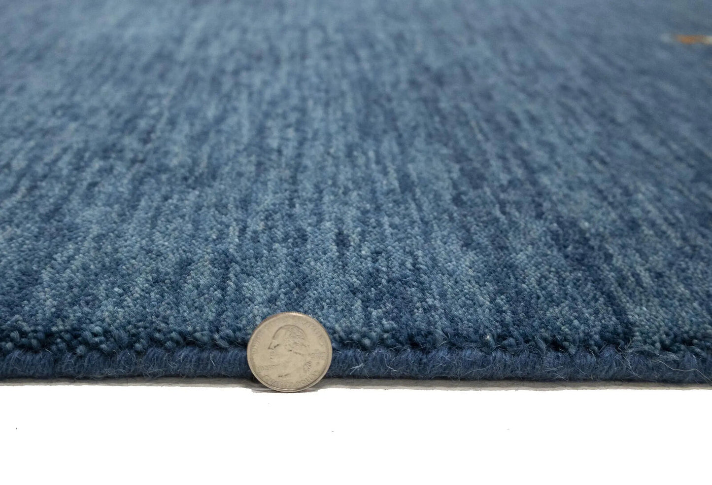 Modern Gabbeh Runner Rug 3X10 Ft Steel Blue