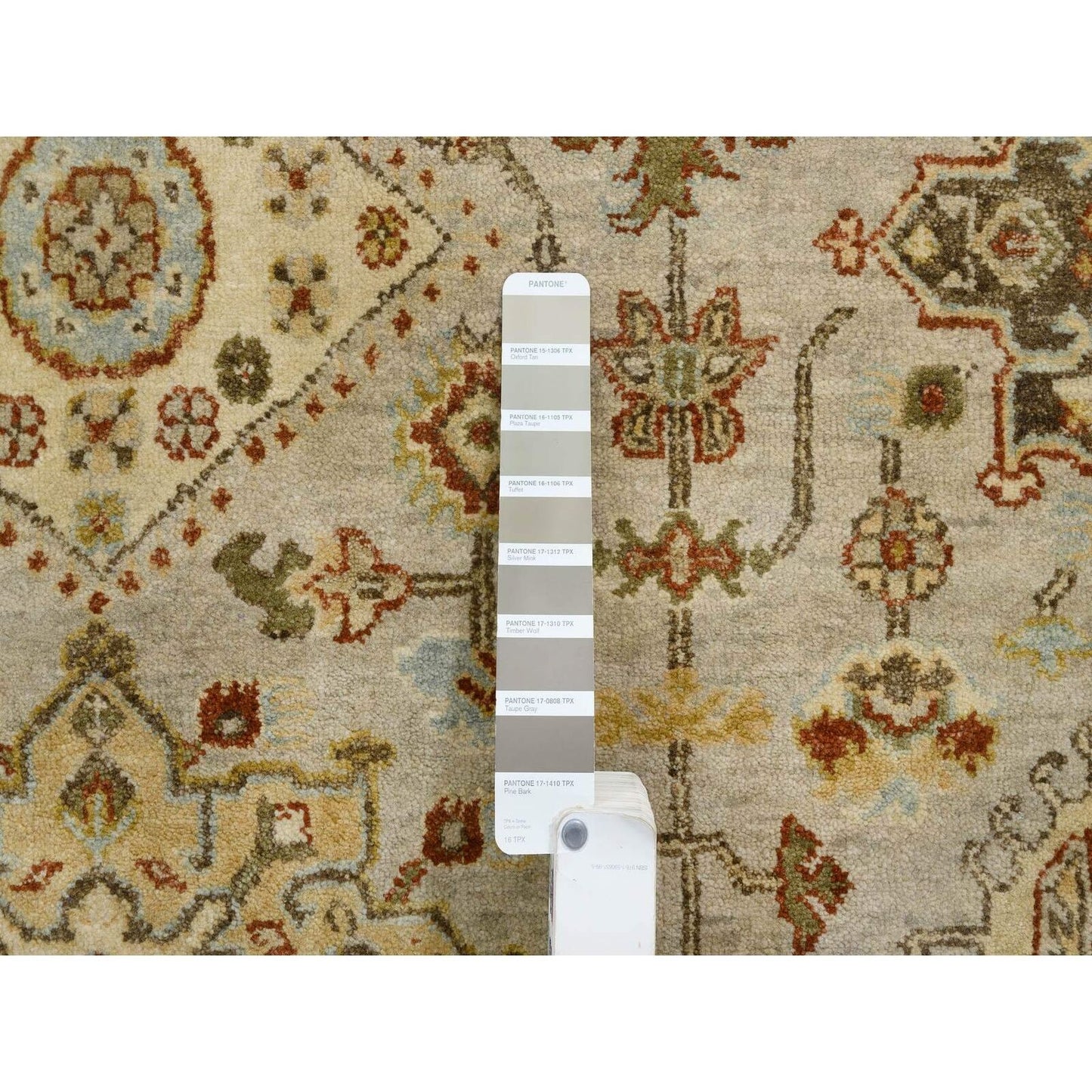 10'X10' Light Gray Karjihooz Design Pure Wool Hand Knotted Round Rug