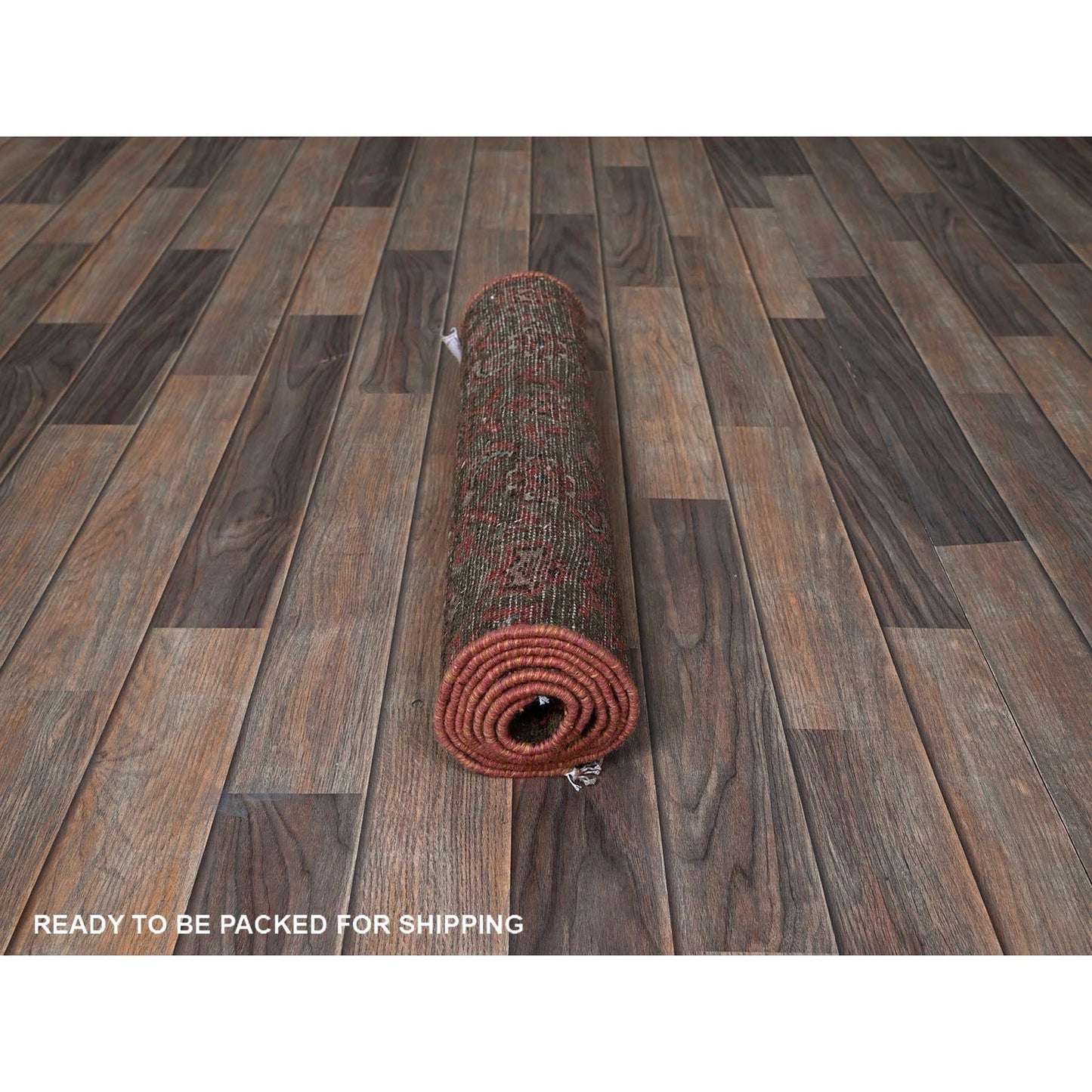 2'X5'8" Brown Vintage Zoroastrian Khamadan Hand Knotted Wool Runner Rug
