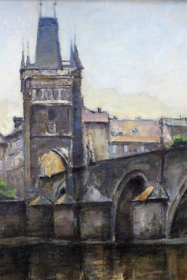 Salomon Zorn (Czech) Oil Painting "Prague Castle