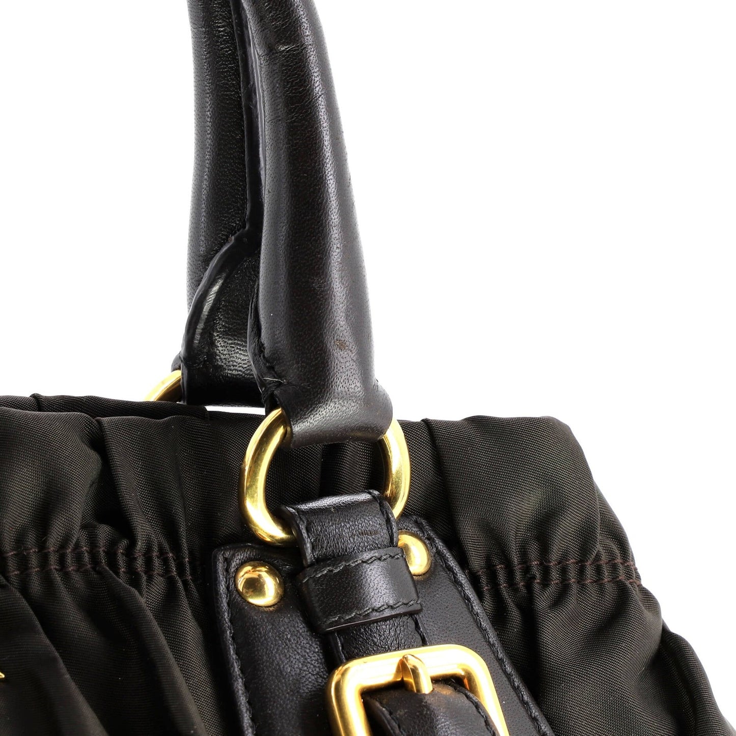 Prada Gaufre Convertible Tote Leather And Tessuto Large