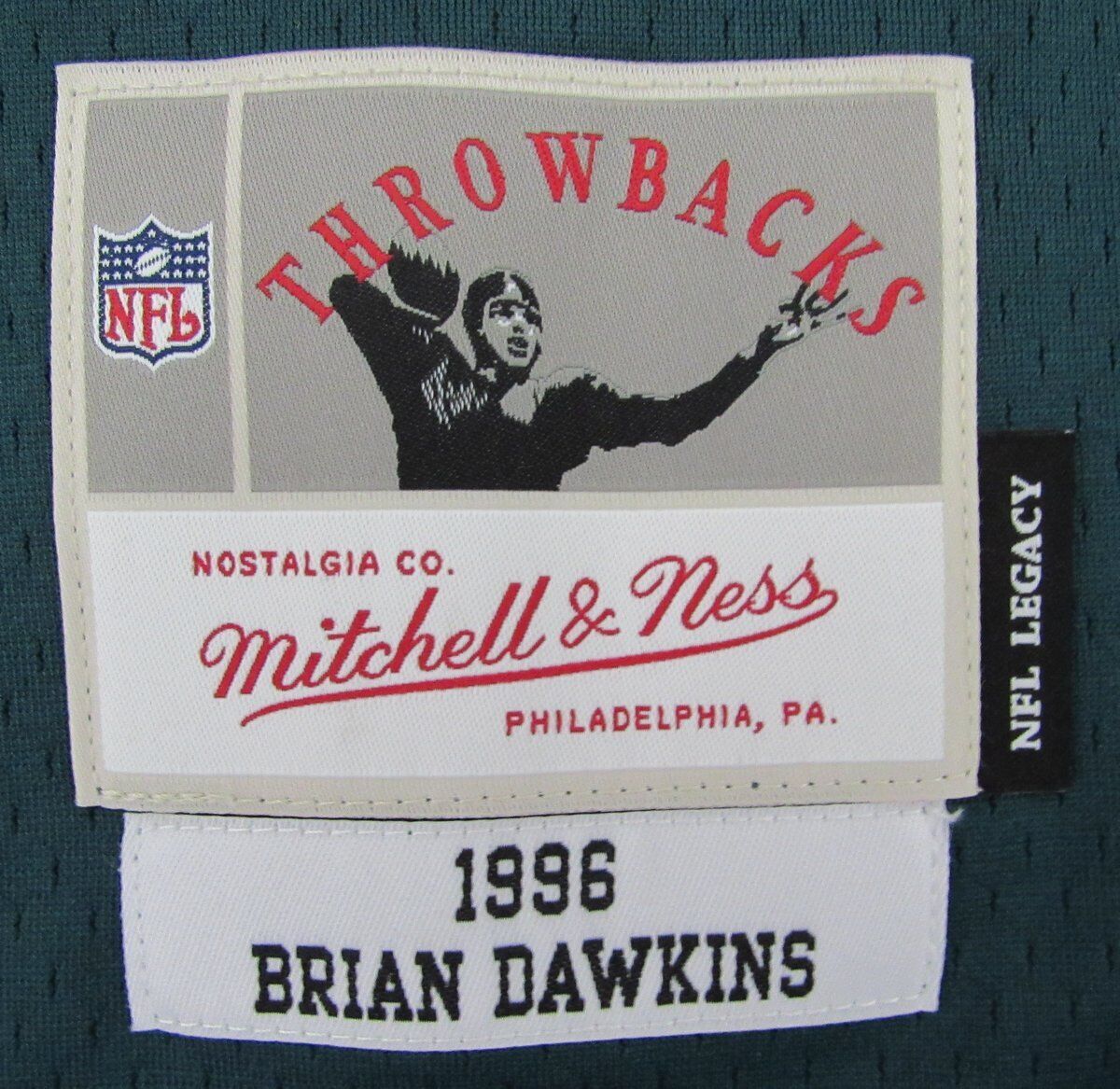 Brian Dawkins Signed Eagles Mitchell & Ness Green