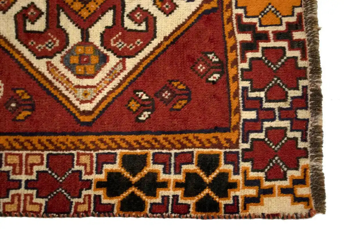 Handmade Vintage Oriental Area Rug Geometric