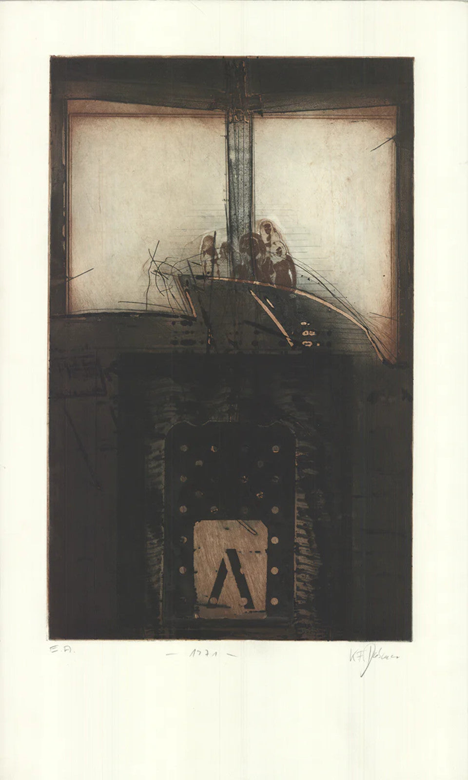 Karl Fred Dahmen Untitled Signed " Etching Contemporary 500