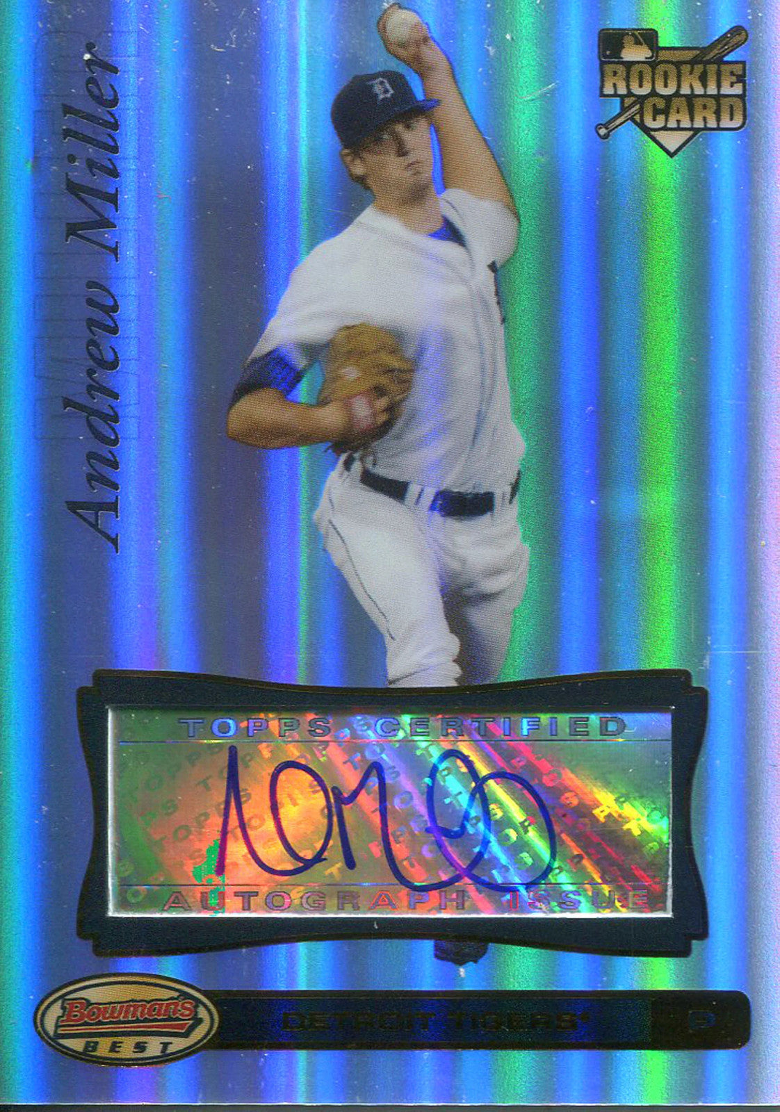 Andrew Miller Autographed 2007 Bowman'S Best Rookie Card