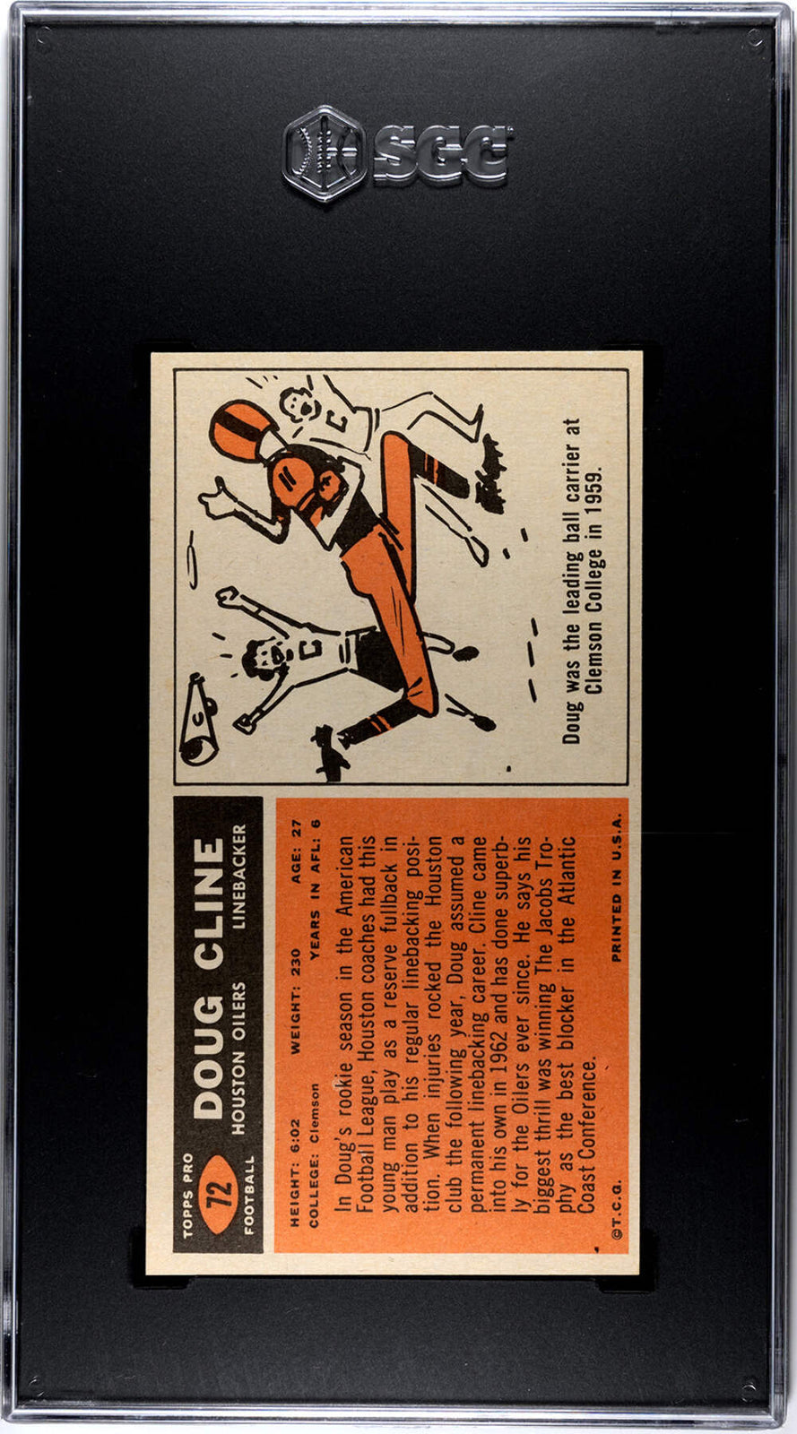 Doug Cline 1965 #72 Sgc Mt 7.5