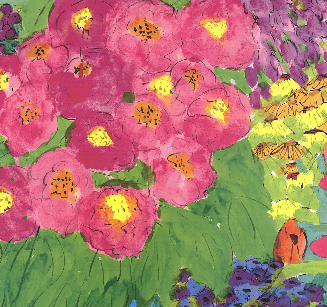 Walasse Ting Still-Life With Pink Cat " Offset Lithograph Cont