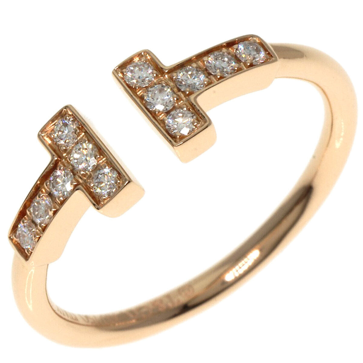 TIFFANY&Co. Ring TWire Diamond K18 Pink Gold