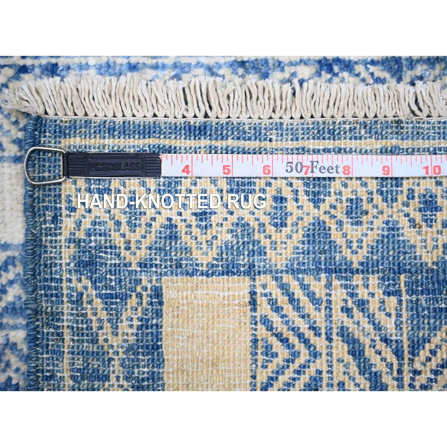 6'2"X8'8" Medium Sapphire Fine Peshawar Natural Wool Hand Knotted Rug