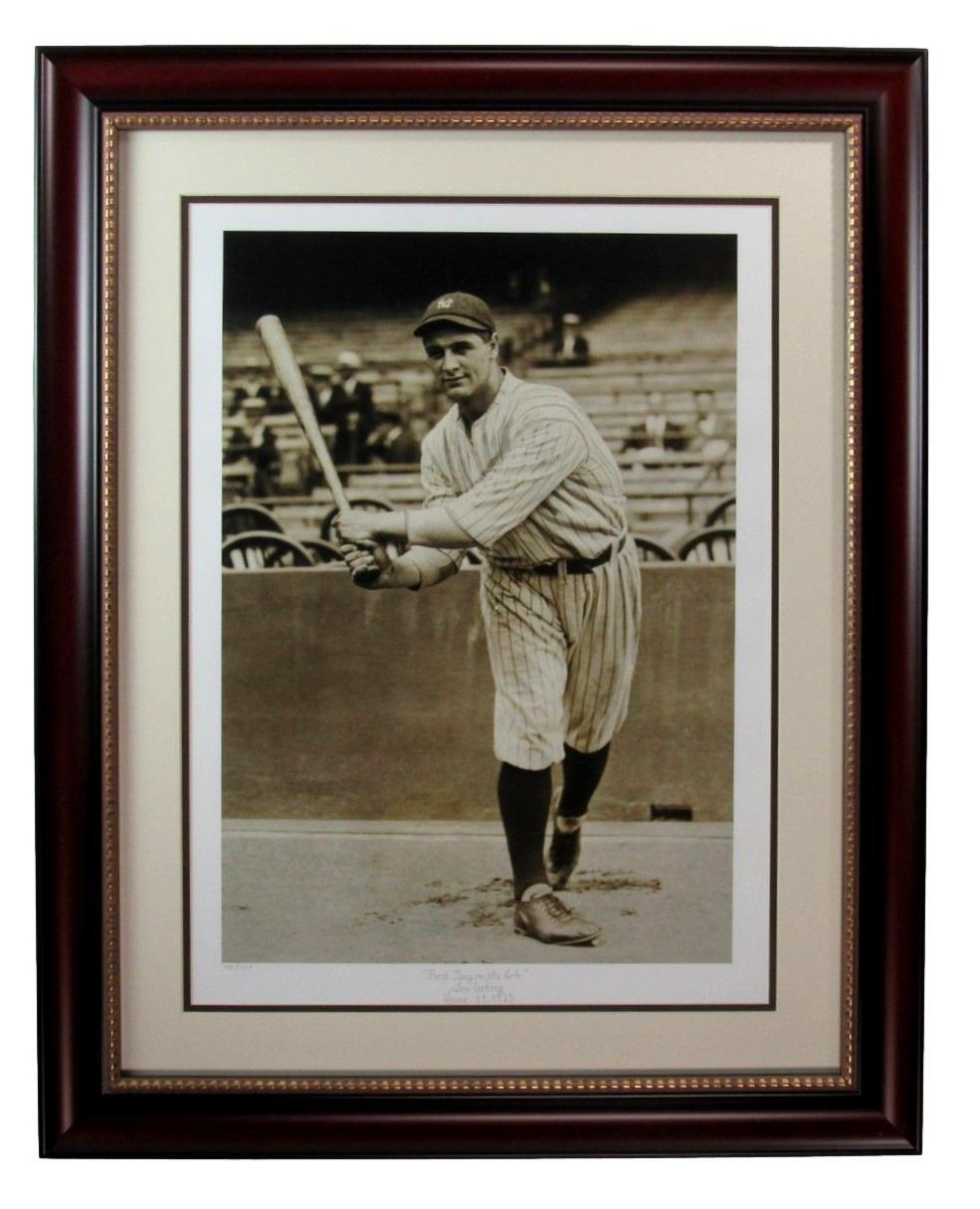 Lou Gehrig Hof Fine Art Lithographic Limited Numbered Print Yankees Framed 87169