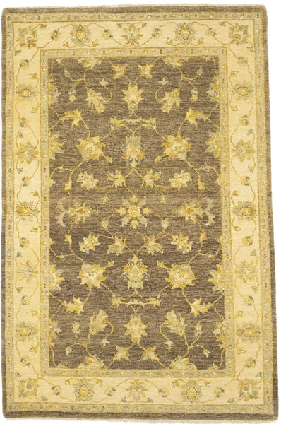 Hand-Knotted Peshawar Oriental Rug Floral Design