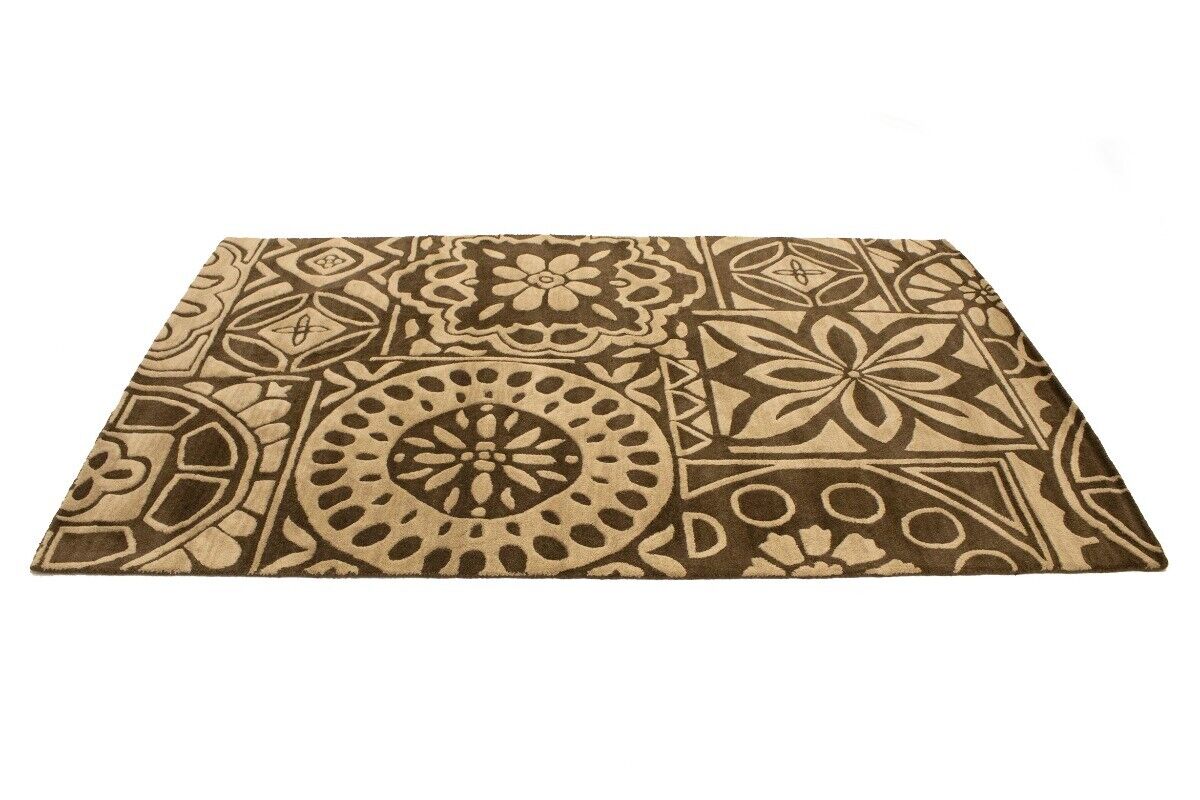Hand-Tufted Wool Rug Contemporary Pastel Floral