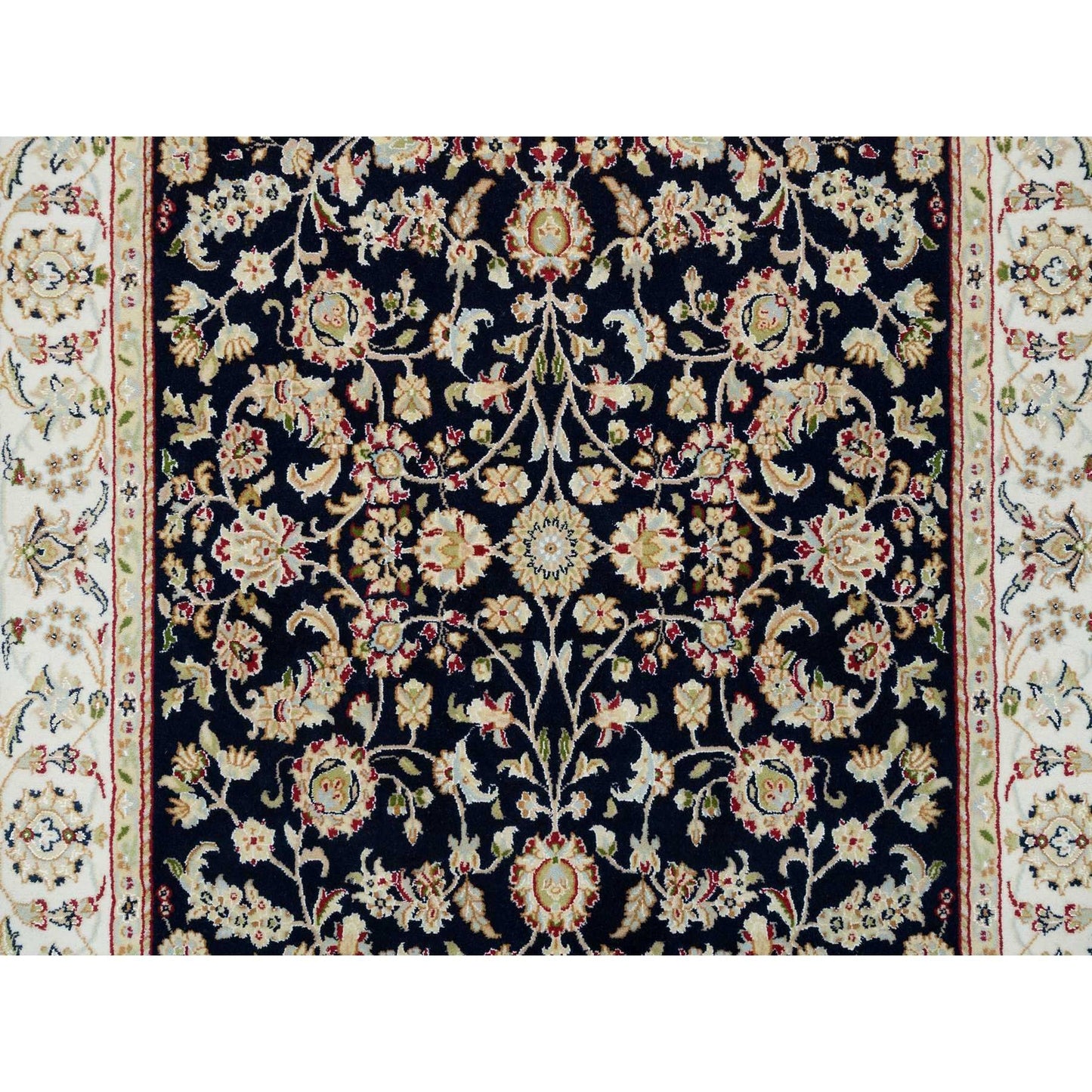 4'8"X6'9" Midnight Blue Nain Design 250 Kpsi Hand Knotted 100% Wool Rug