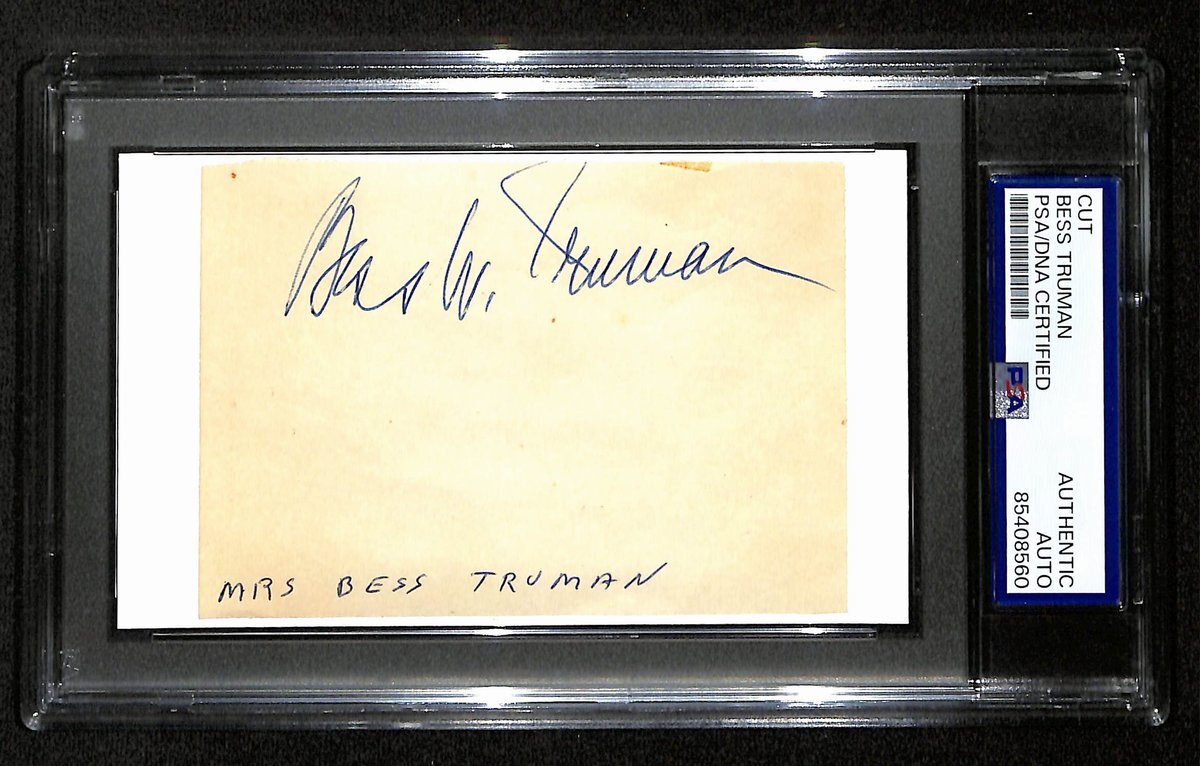 Bess Truman Signed/Autographed Cut On 3X5 Index