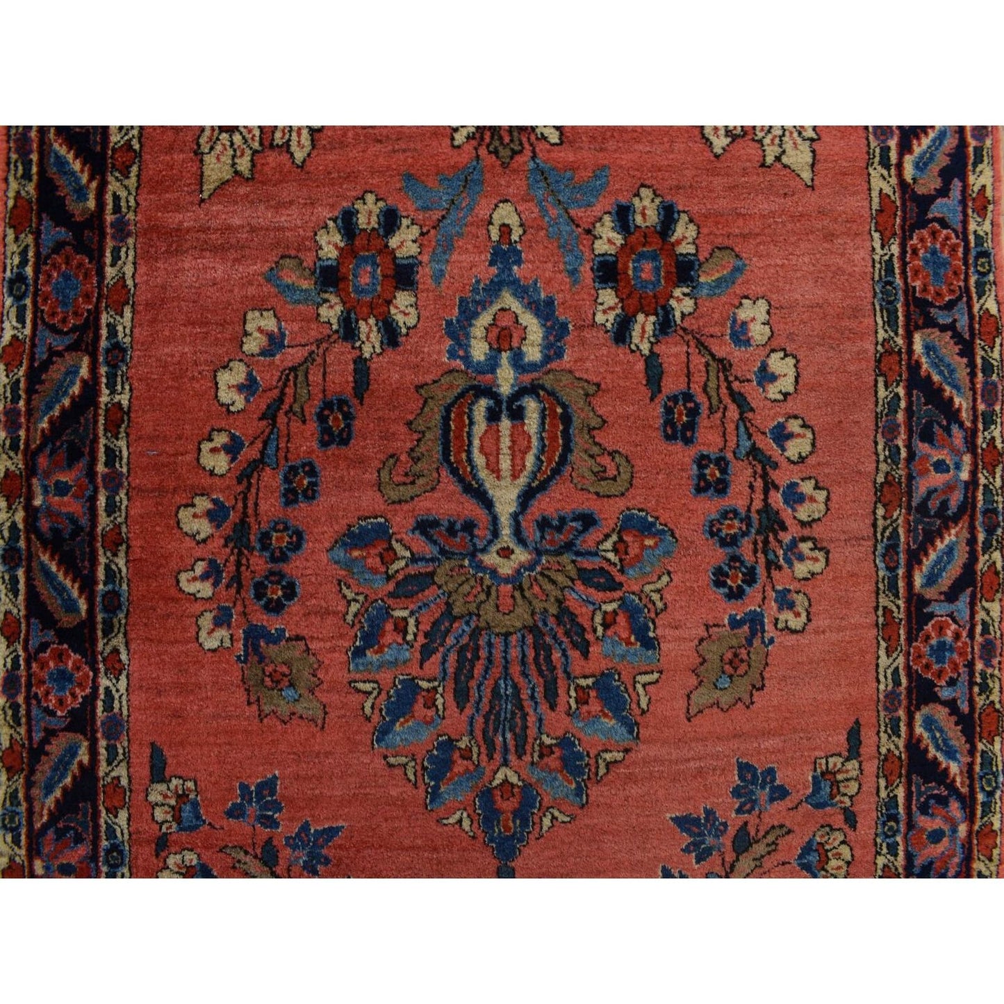 2'7"X10' Red Antique Zoroastrian Saroogh Wool Hand Knotted Runner Rug