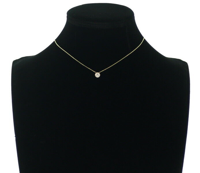 Diamond 0.16Ct/0.07Ct Circle Necklace 18K 750 Yellow Gold