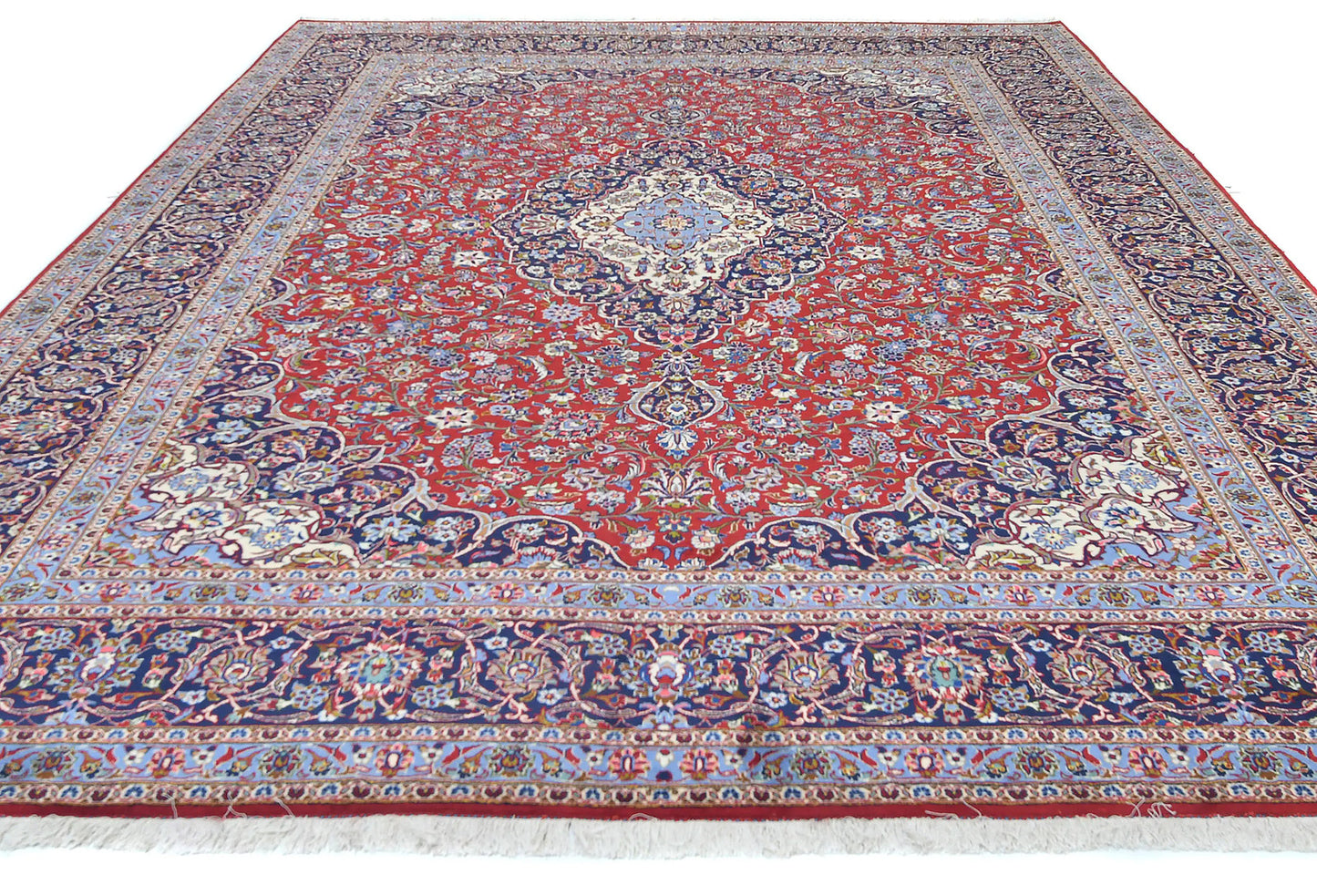 Handmade Vintage Red Oriental Rug 10X13 Ft
