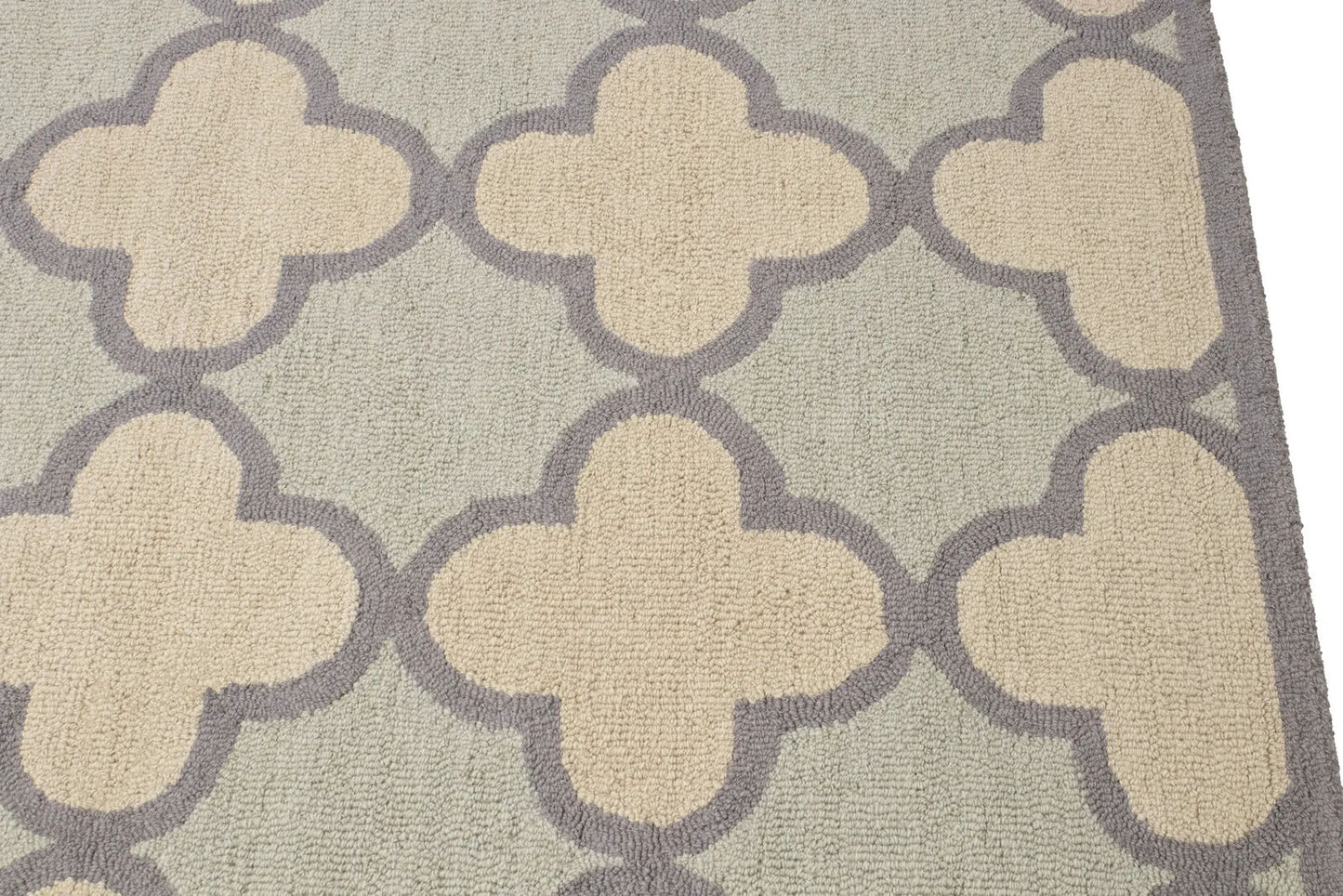 Cream & Mauve Trellis Design 5X8 Hand-Tufted
