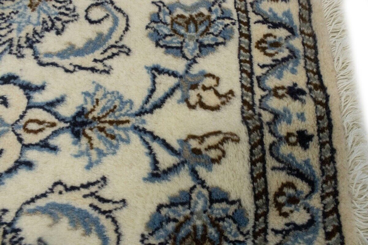 Handmade Nain Oriental Rug Small Wool Carpet