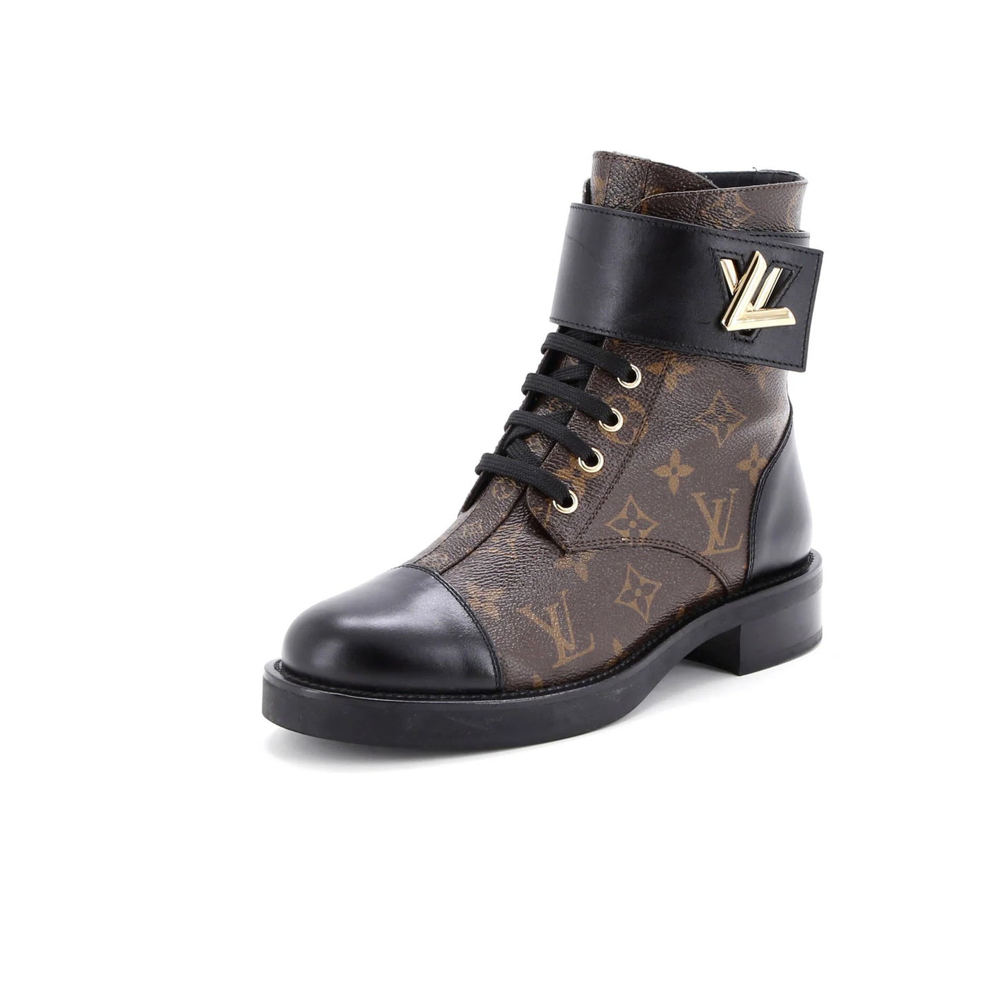 Louis Vuitton Women'S Wonderland Flat Ranger Boots Monogram Canvas And Leather