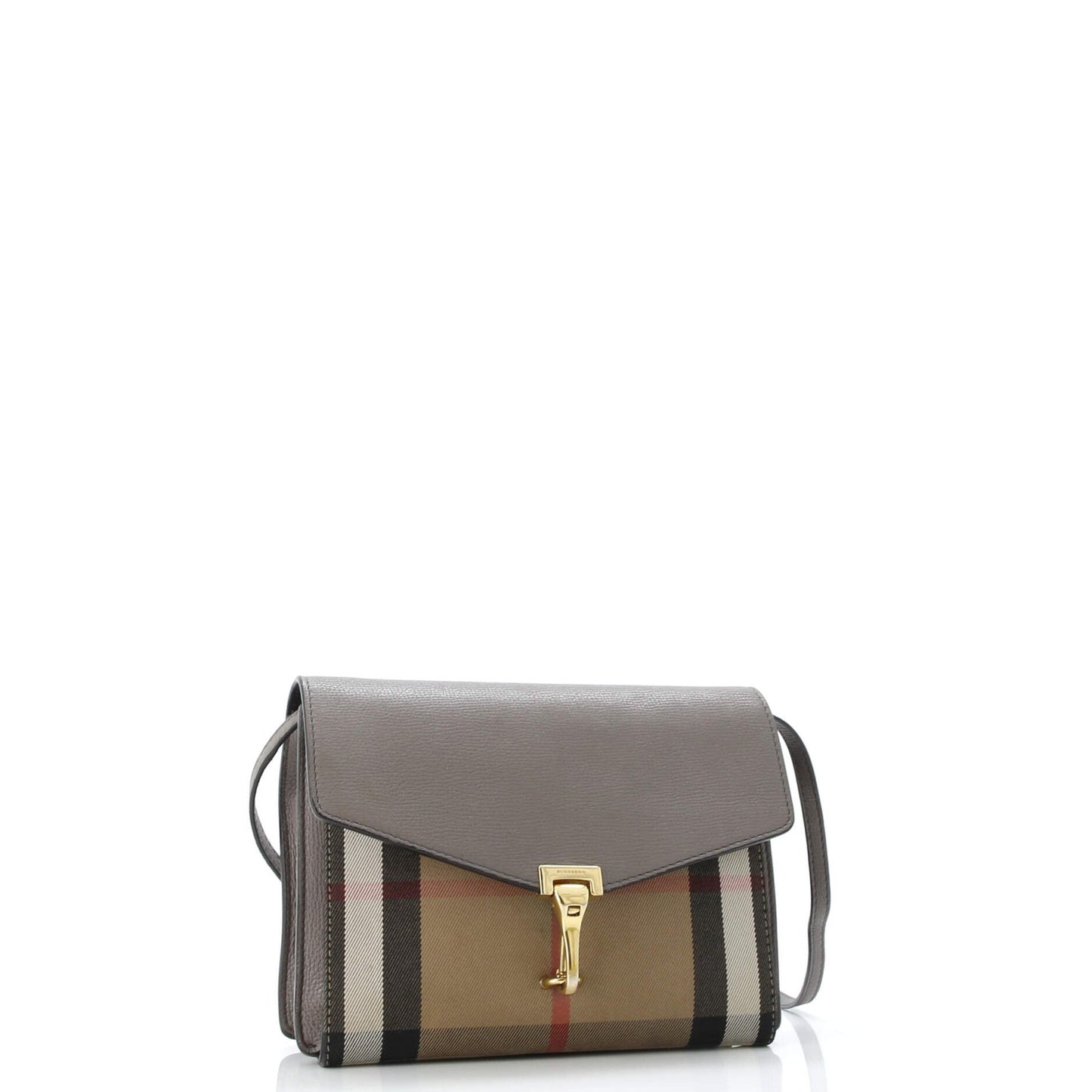 Burberry Macken Crossbody Bag Leather And House Check Canvas Small