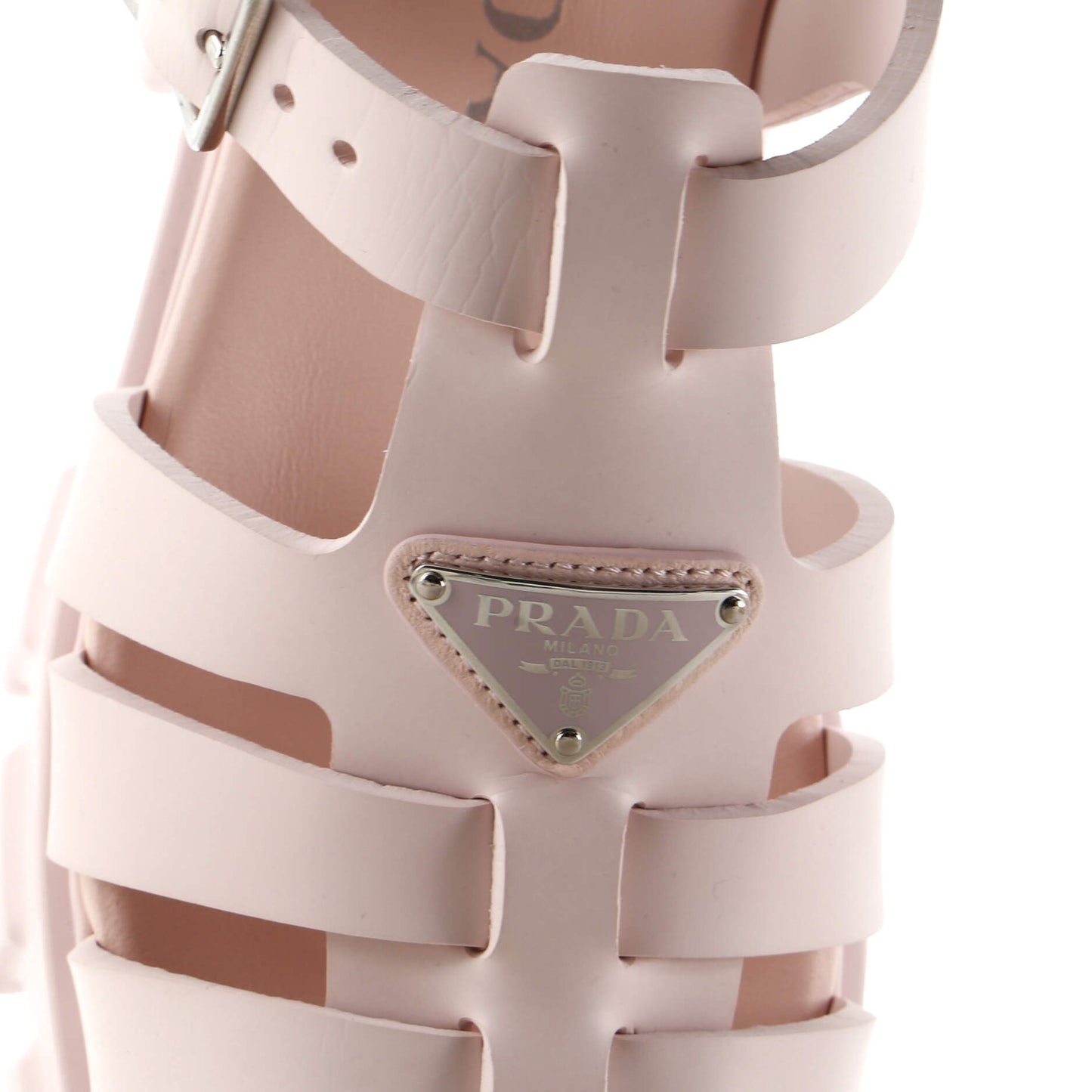 Rubber Prada Women's Monolith Cage Platform Sandals