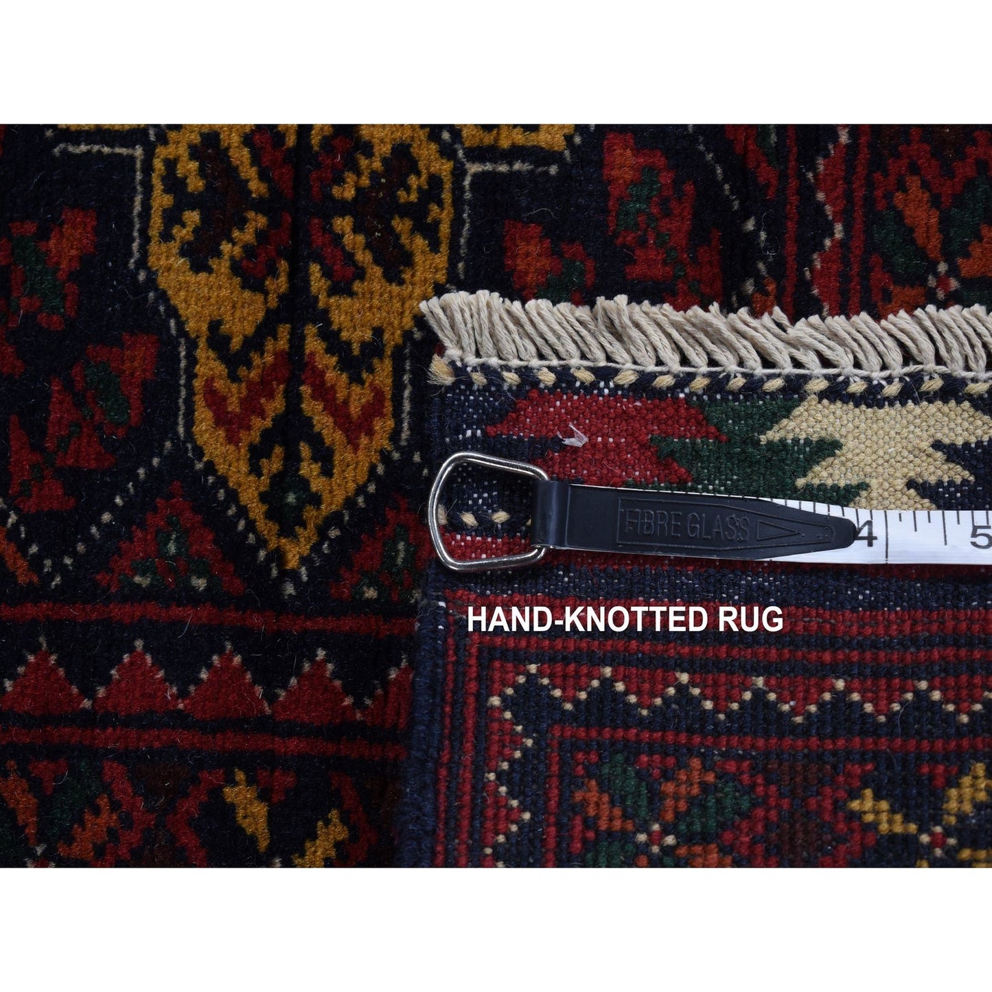 3'X10'2" Red Afghan Khamyab Shiny Wool Hand Knotted Runner Rug