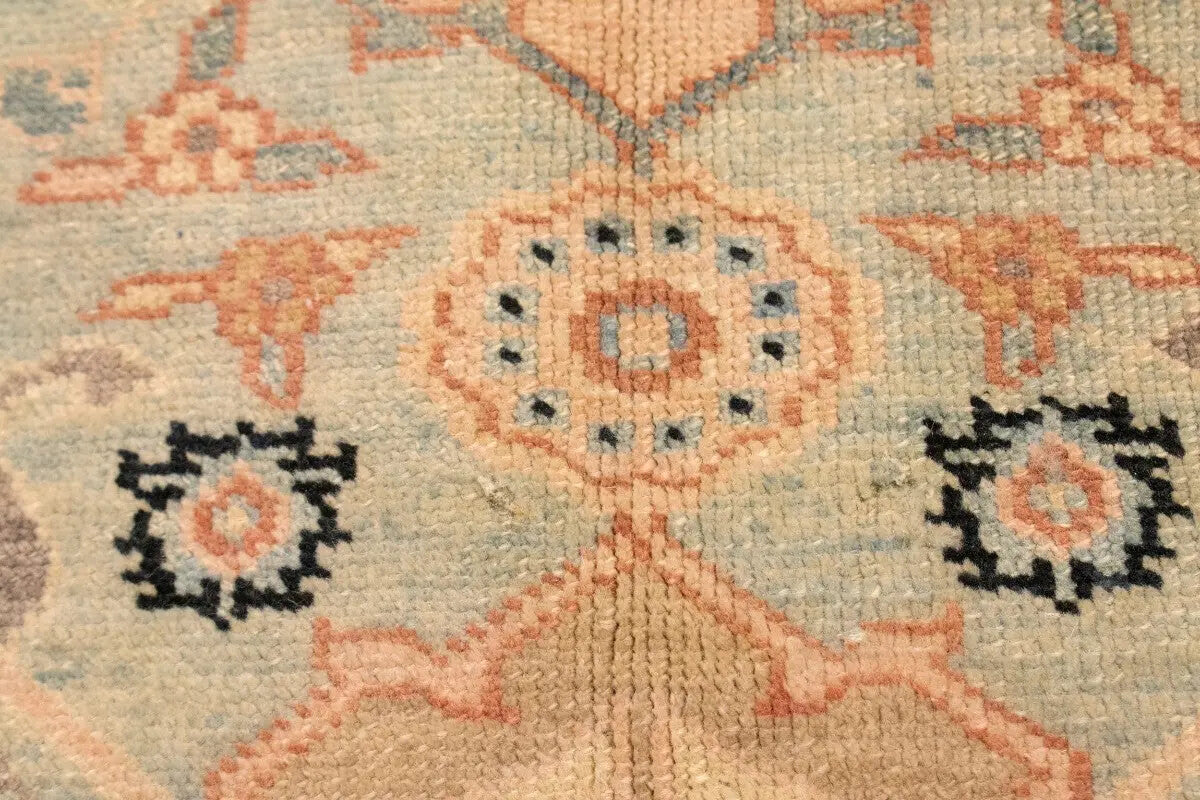 Distressed Ziegler Tribal Floral Rug Hand-Knotted
