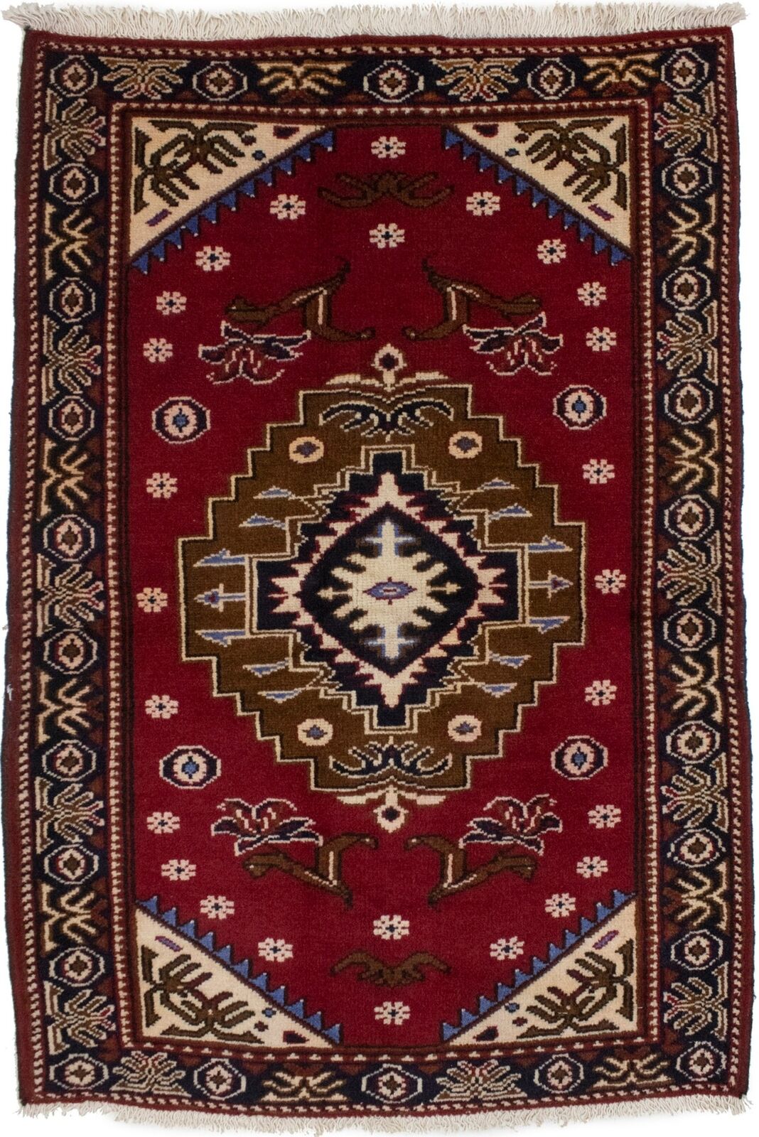 Hand-Knotted Geometric Tribal Oriental Area Rug