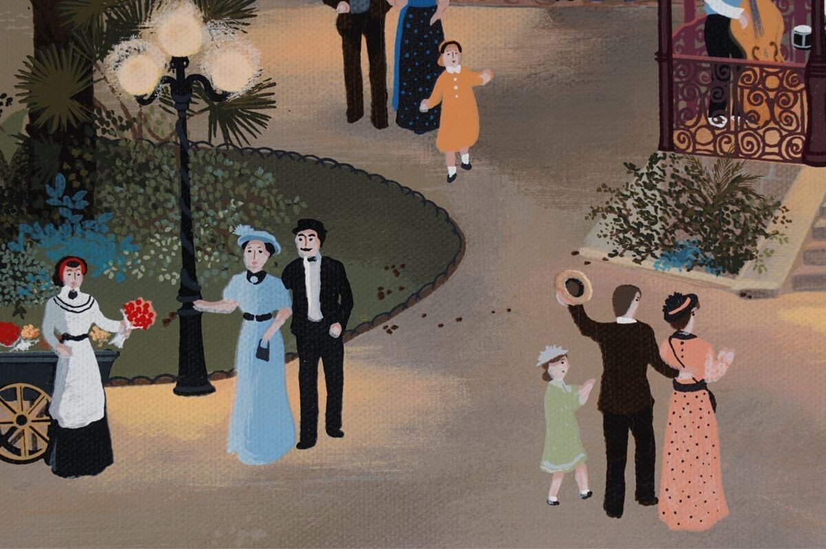 Fabienne Delacroix Giclee On Canvas "Outdoor Concert" Signed Limited Framed