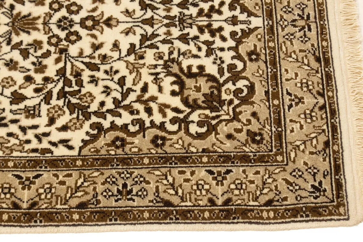 Handmade Kirman Oriental Runner Rug Plush Floral