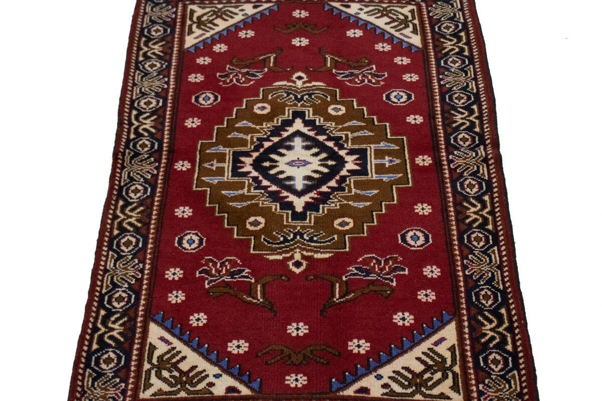 Hand-Knotted Geometric Tribal Oriental Area Rug