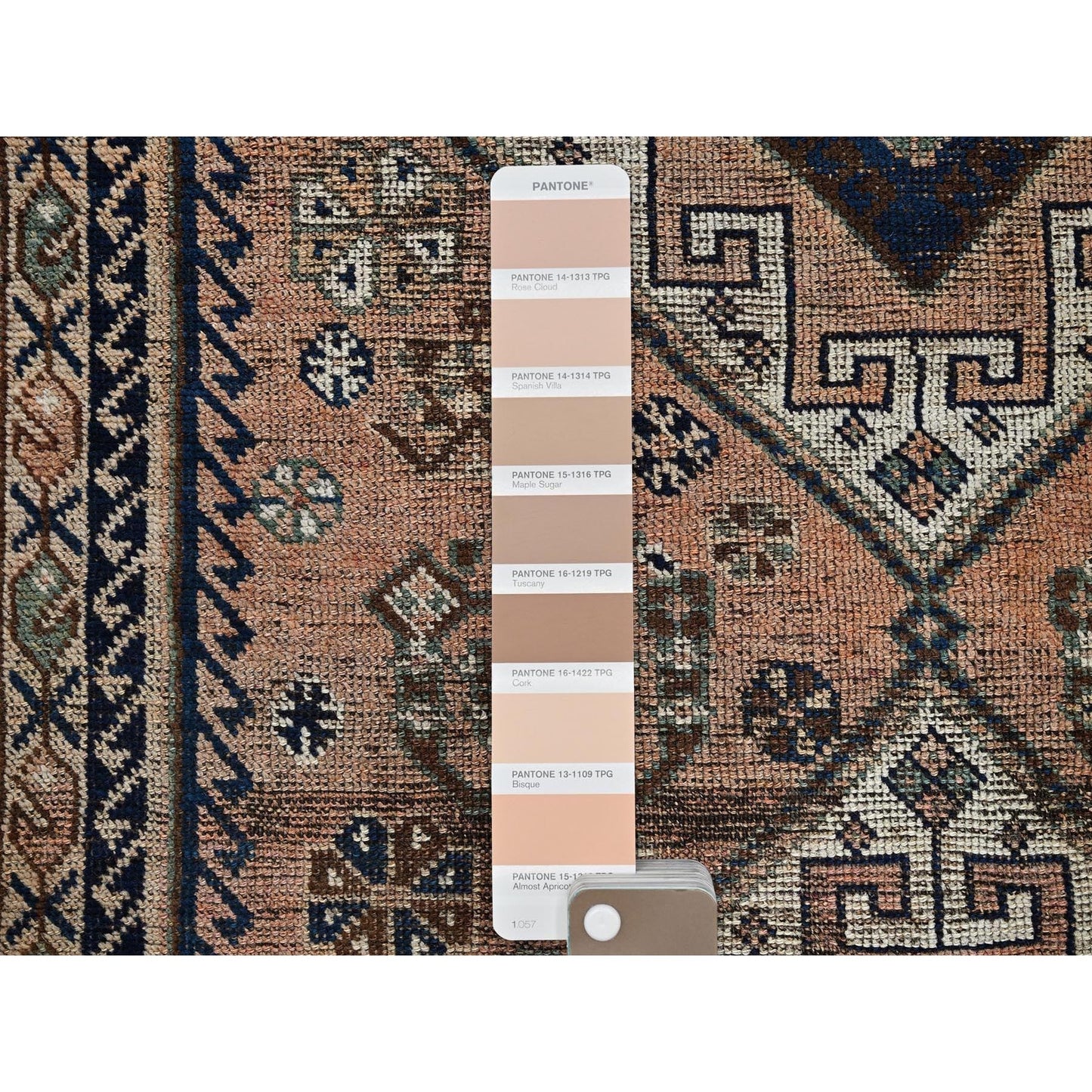 4'10"X8'1" Bisque Brown Vintage Zoroastrian Sheeraz Hand Knotted Wool Rug