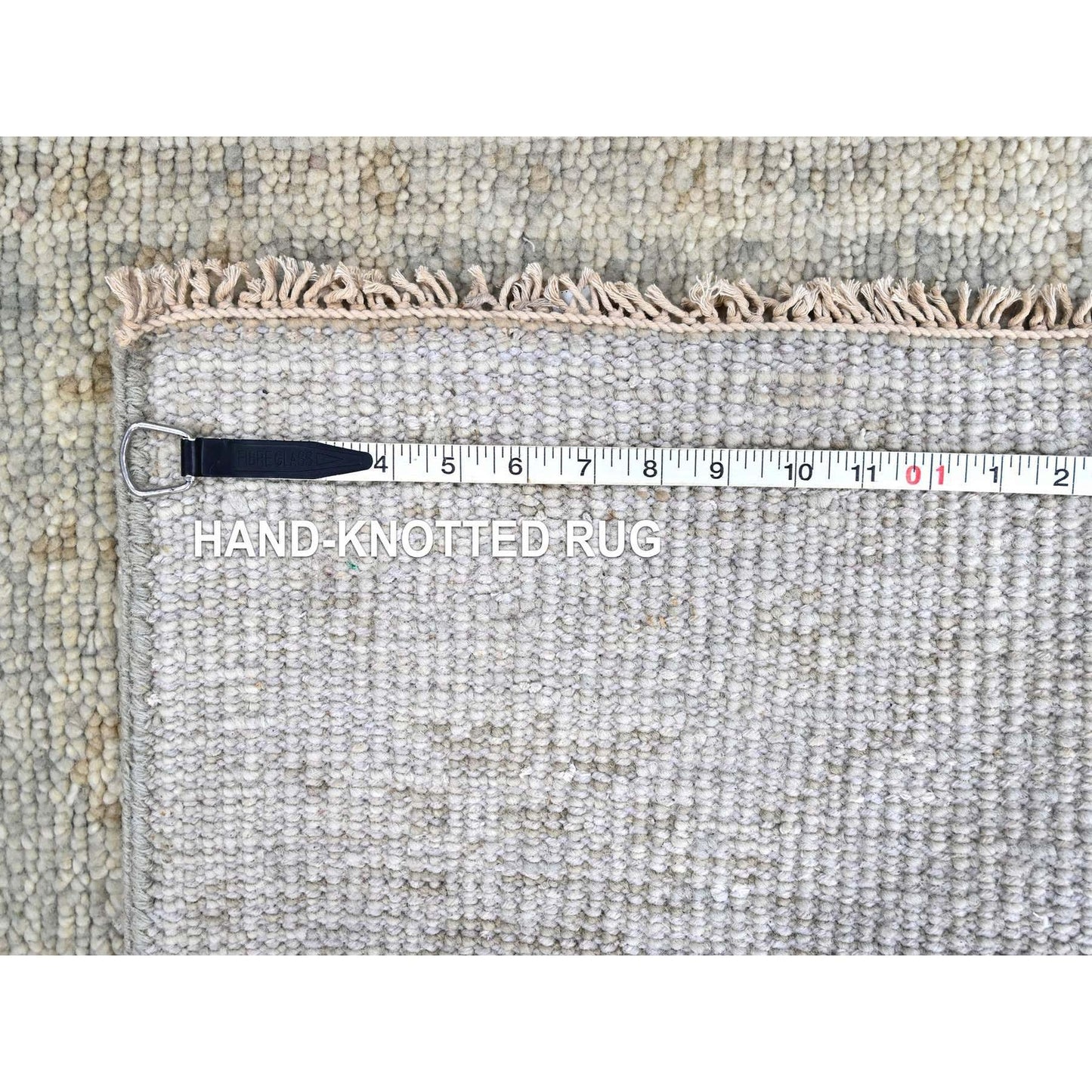 2'5"X8'7" Gray Oushak Supple Collection Hand Knotted Soft Wool Runner Rug