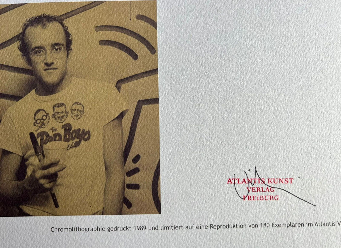 Keith Haring Lithograph Of A Coa Painting Signed Numbered Pencil Pen