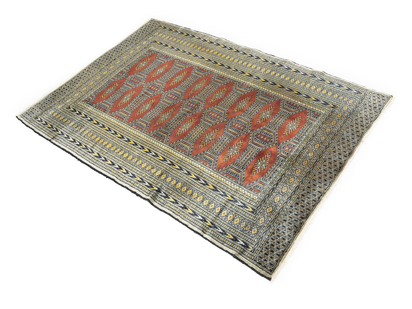 Hand-Knotted Oriental Rug Muted Colors Floral