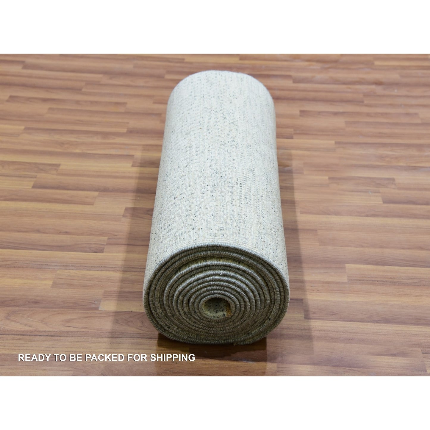 2'5"X21'9" Moonshine Gray Grass Design Undyed Hand Knotted Xl Runner Rug