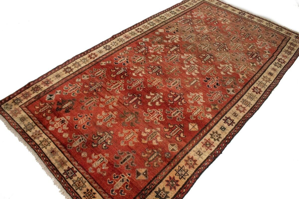 5X9 Ft Rare Size Antique Oriental Rug Floral