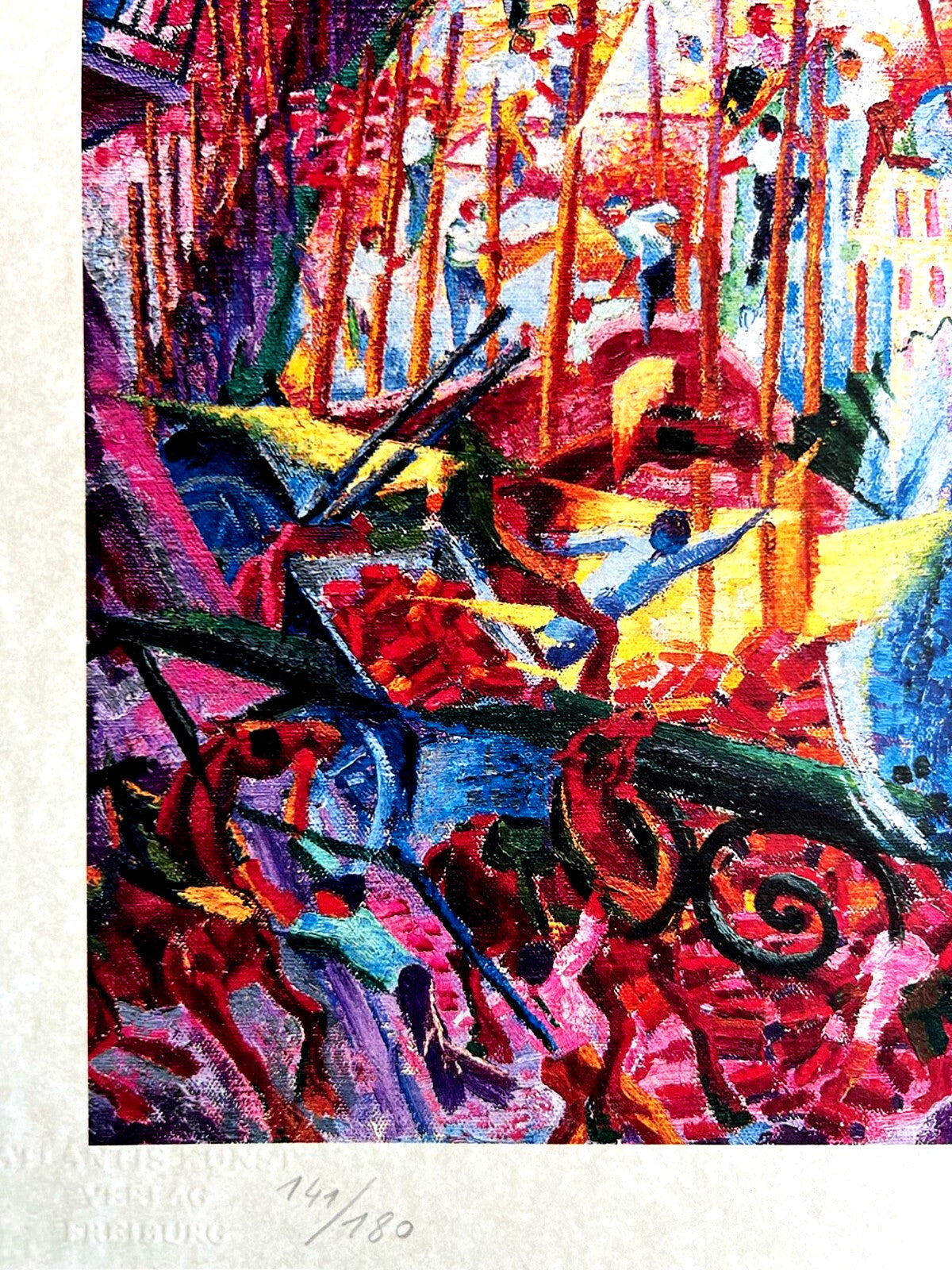 Umberto Boccioni Lithograph Coa Signed In Pen Numbered 180 In Pencil