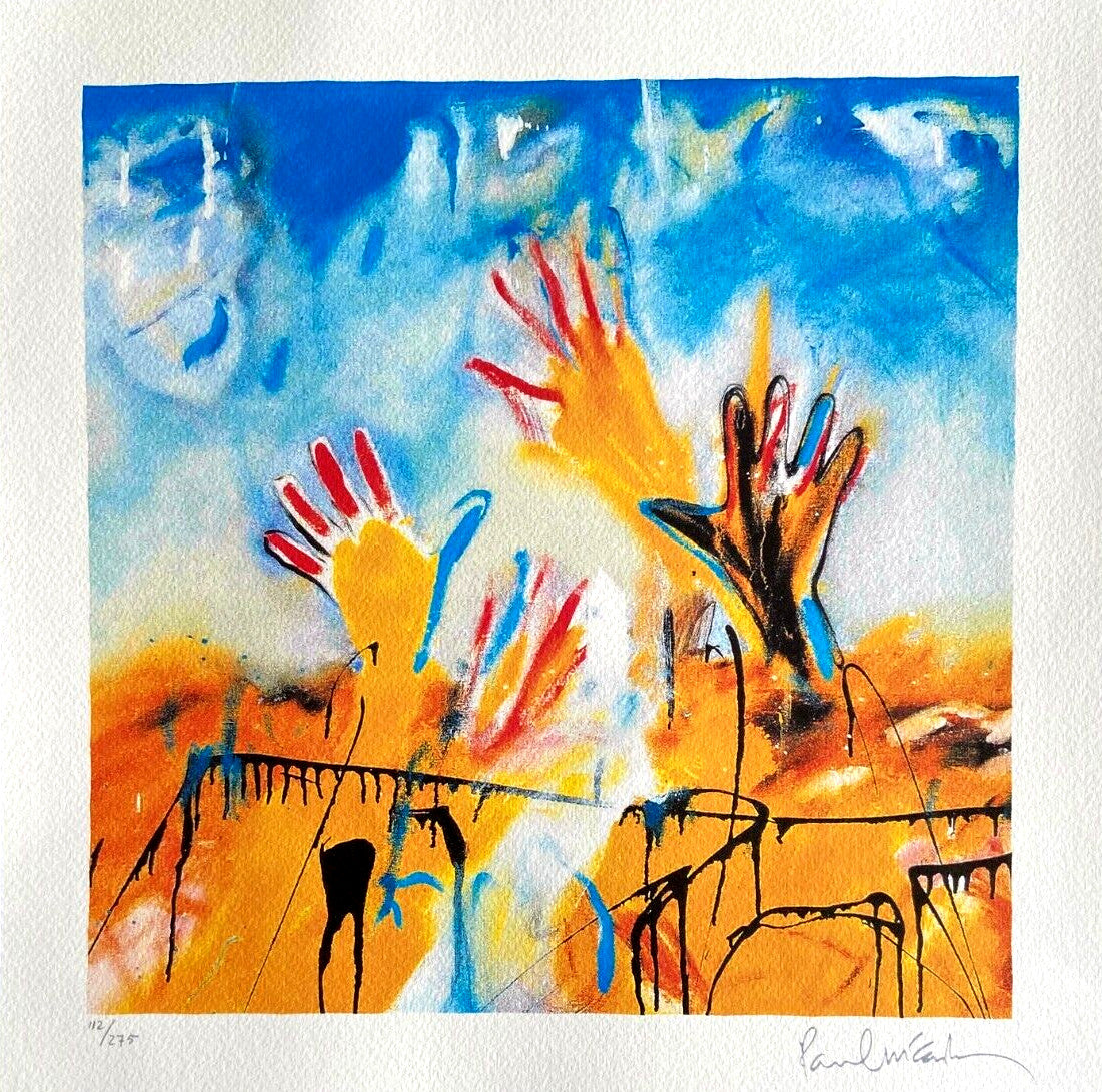 Paul Mccartney Lithograph Coa Signature And Stamp (Bob Dylan Yoko Ono)