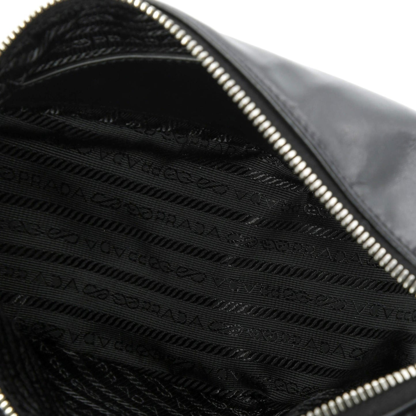 Prada Triangle Logo Zip Crossbody Bag Soft Leather Small